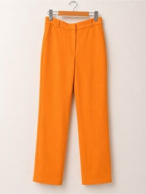 Massimo Dutti Bright Orange Straight-Leg Pants